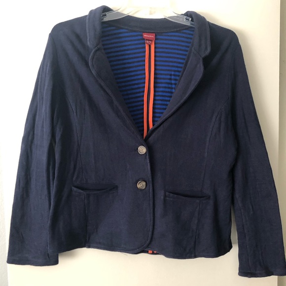 Merona Navy Blue Cotton Blazer [Size: XL] - Picture 3 of 5